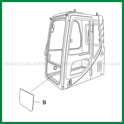 Kundenspezifischer Windschutzscheiben-Ersatz Bagger-Window Glasss Front Down Position B