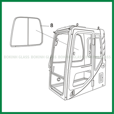 Kobelco CATERPILLAR Windschutzscheibe Bagger-Replacement Glass Right-Seitenpositions-NO.8