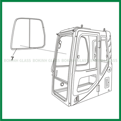 VOLVO-FALL kundenspezifisches Windschutzscheiben-Glas KATO Mini Digger Glass Replacement