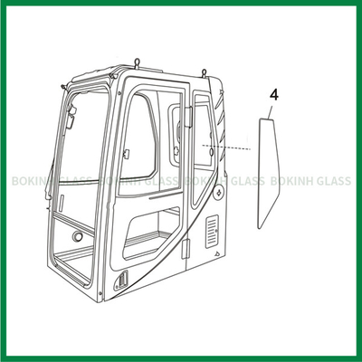 SUMITOMO CATERPILLAR Windschutzscheiben-Ersatz der Bagger-Cab Glass Left-Tür-hinterer Positions-NO.4