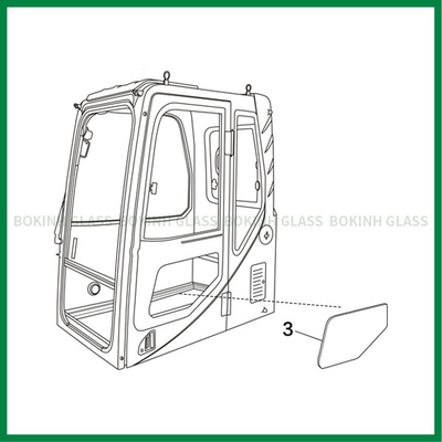 Windschutzscheiben-Glas-linke Tür-niedrigere Position NO.3 HITACHIS KOMATSU kundenspezifische