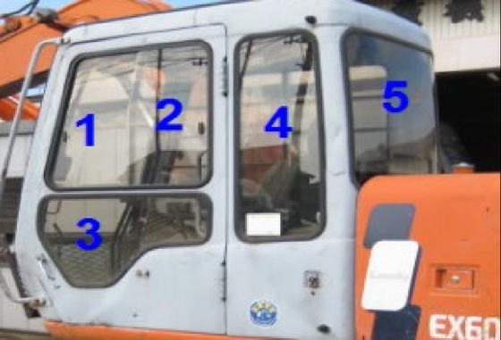4383431 HITACHI der Bagger Glass Cab Window link Tür hintere Position NO.4