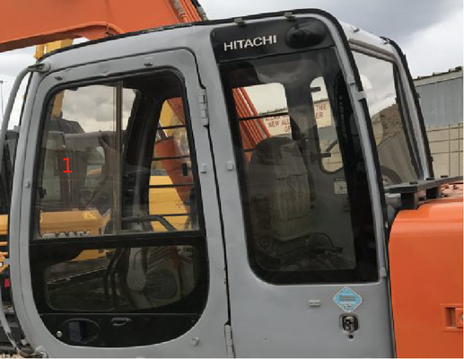 4457141 HITACHI Bagger-Cab Window Tempered-Glas-rechte Seitenposition No.7