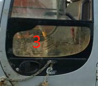 4457174 HITACHI-, dasbagger Glass Cab Window gerade Seitenposition NO.2 verließ, milderten Glas