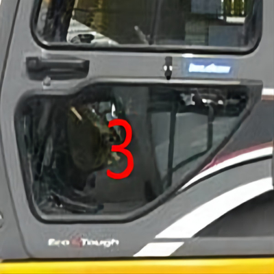 Position NO.3 Bagger-Cabin KATO Glass Left Door Lower Soem