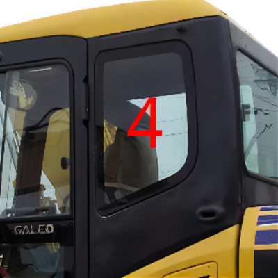 Temperaturbeständiger Bagger Window Glass Cab zurück verließ Seitenposition NO.4