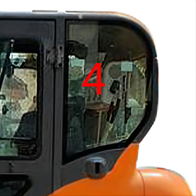 DX60-9 DX70 DOOSAN Glas-linke Tür-hintere Position NO.4