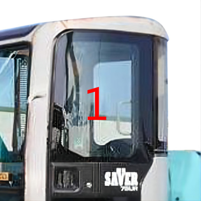 Hohe Bagger-Glass 5mm der Schlagfestigkeits-KOBELCO starke linke Tür herauf Position NO.1
