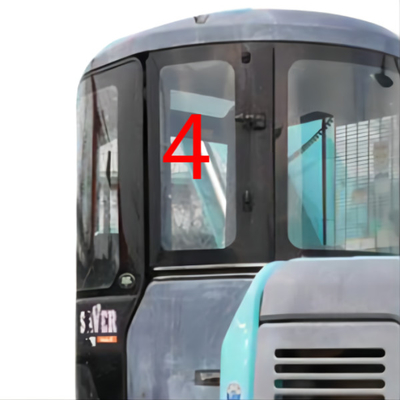 Gute Bagger-Glass Left Door-Rückseiten-Position NO.4 der Wärmebeständigkeits-KOBELCO