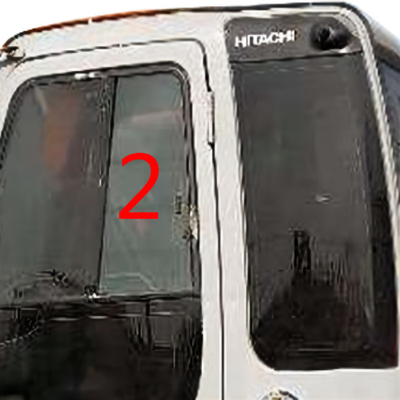 HITACHI-Bagger-Window Replacement Left-Tür-Position NO.2