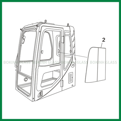 CAT Hyundai Windshield Tempered Glass ließ gerade Seitenposition NO.2