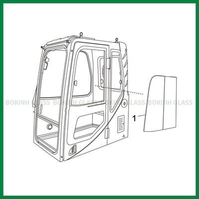 Windschutzscheibe DOOSAN KOBELCO kundenspezifische Glas-linke Schrägen-Seitenposition NO.1 Soems