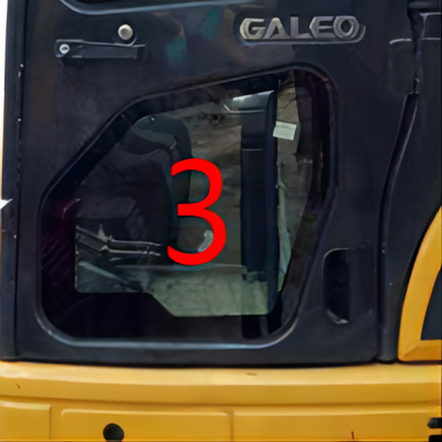 Tür-niedrigere Position NO.3 Digger Window Replacement Soems KOMATSU PC55MR Cab Glass Left
