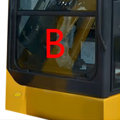 PC56-7 PC56 Front Down Komatsu Excavator Glass Ersatz ausgeglichenes Position.B Glas