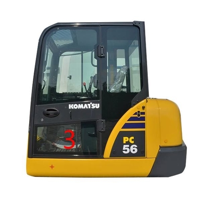 Soems KOMATSU PC6-7 PC56 Fenster-Ersatz der Fahrerhaus-Glas-linke Tür-unterer Positions-NO.3